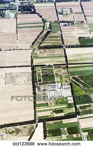 Stock Photo - Aerial view of rural farmland. Fotosearch