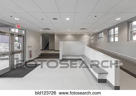 Benches, ramp and stairs in lobby of animal shelter View Large Photo Image Stock Photograph - Benches, ramp and stairs in lobby of animal shelter. Fotosearch