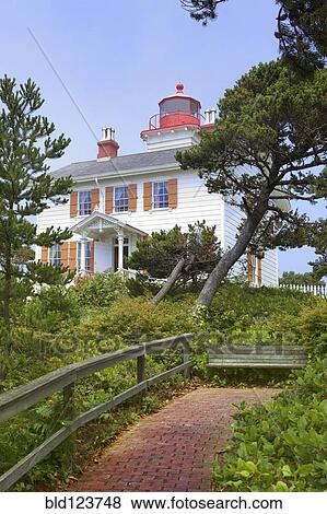 Brick path leading to Yaquina Bay lighthouse, Newport, Oregon, United States View Large Photo Image Stock Photo - Brick path leading to Yaquina Bay lighthouse, Newport, Oregon, United States. Fotosearch