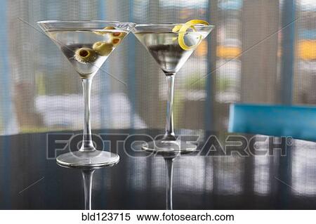 Stock Photography - Close up of garnished martinis. Fotosearch