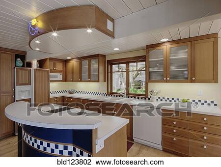 Stock Image - Counter tops in open kitchen. Fotosearch