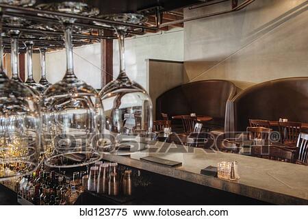 Stock Photography - Empty bar and tables in restaurant. Fotosearch