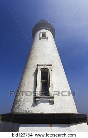 Low angle view of Yaquina Head Lighthouse, Newport, Oregon, United States View Large Photo Image Picture - Low angle view of Yaquina Head Lighthouse, Newport, Oregon, United States. Fotosearch