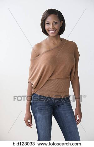 Mixed race woman smiling View Large Photo Image Stock Image - Mixed race woman smiling. Fotosearch