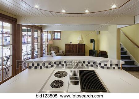 Stove top on kitchen counter View Large Photo Image Stock Photography - Stove top on kitchen counter. Fotosearch