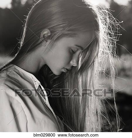 Caucasian girl standing outdoors View Large Photo Image Stock Image - Caucasian girl standing outdoors. Fotosearch