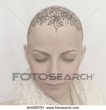 Caucasian woman with bald tattooed head View Large Photo Image Stock Image - Caucasian woman with bald tattooed head. Fotosearch