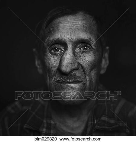 Stock Image - Close up of Senior Caucasian man's face. Fotosearch