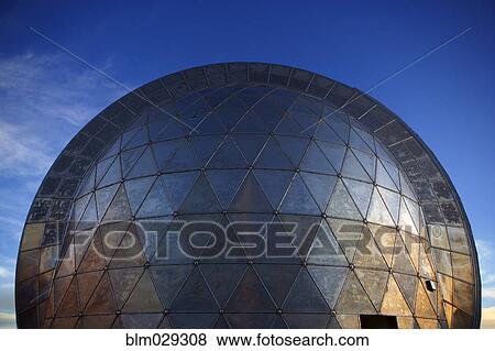 Metal observatory under blue sky View Large Photo Image Stock Photo - Metal observatory under blue sky. Fotosearch