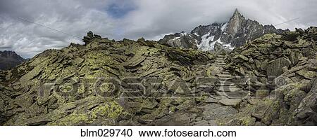 Path to Mer de Glace glacier in mountains, Chamonix, France View Large Photo Image Stock Image - Path to Mer de Glace glacier in mountains, Chamonix, France. Fotosearch