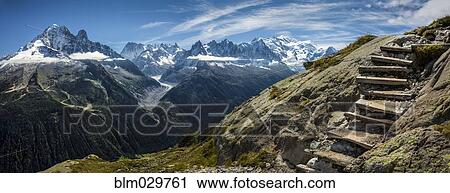 Stairs on ascent to Grand Balcon du Sud, Mt. Blanc, France View Large Photo Image Stock Image - Stairs on ascent to Grand Balcon du Sud, Mt. Blanc, France. Fotosearch