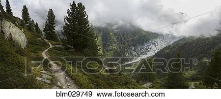 Stock Photo - Trail to Mt Blanc, Switzerland. Fotosearch