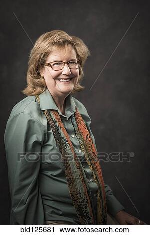 Stock Image - Caucasian businesswoman smiling. Fotosearch