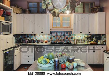 Stock Photo - Counters and cabinets in kitchen. Fotosearch