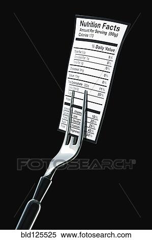 Fork holding nutrition label View Large Photo Image Stock Photography - Fork holding nutrition label. Fotosearch