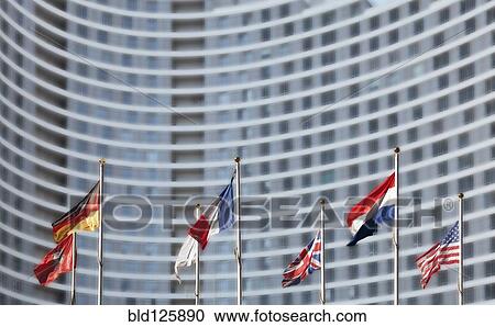 International flags in front of highrise View Large Photo Image Stock Image - International flags in front of highrise. Fotosearch