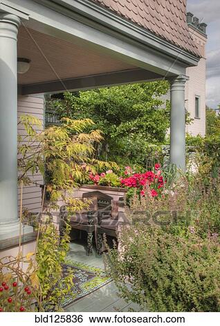 Stock Photograph - Patio garden. Fotosearch
