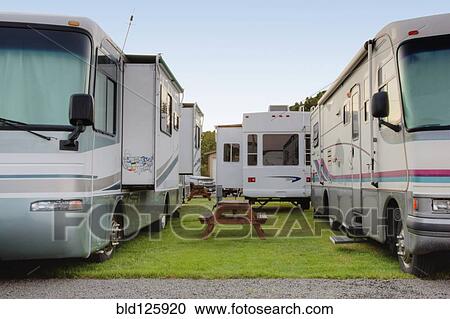 Stock Image - RVs in park. Fotosearch