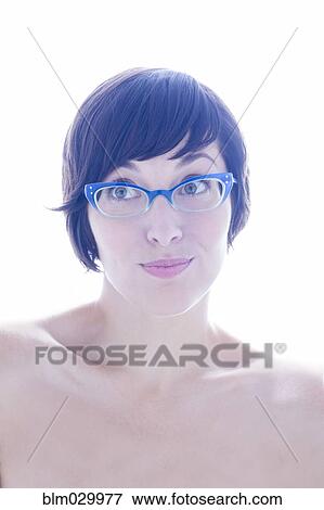 Portrait of quirky woman in eyeglasses View Large Photo Image Stock Photo - Portrait of quirky woman in eyeglasses. Fotosearch