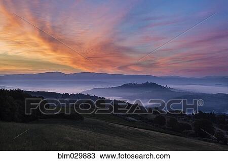 Sunrise over hills and town, Todi, Umbria, Italy View Large Photo Image Stock Image - Sunrise over hills and town, Todi, Umbria, Italy. Fotosearch