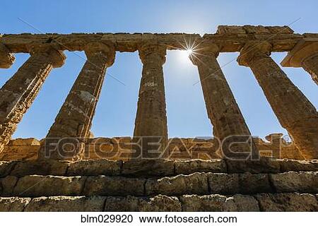 Stock Image - Temple of Juno ruins, Agrigento, Sicily, Italy. Fotosearch