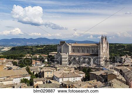 View of cathedral and town, Orvieto, Umbria, Italy View Large Photo Image Stock Photo - View of cathedral and town, Orvieto, Umbria, Italy. Fotosearch