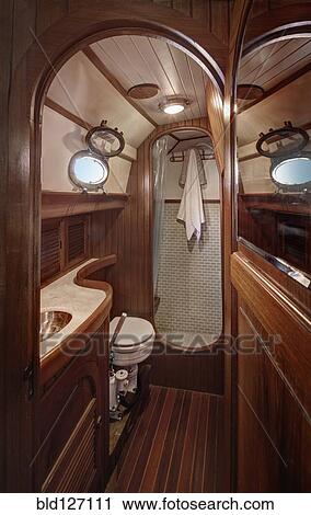 Bathroom in boat cabin View Large Photo Image Stock Image - Bathroom in boat cabin. Fotosearch