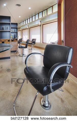 Chairs in empty beauty salon View Large Photo Image Stock Photo - Chairs in empty beauty salon. Fotosearch