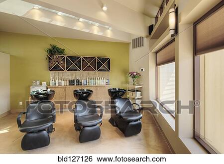 Hair washing sinks in beauty salon View Large Photo Image Stock Photograph - Hair washing sinks in beauty salon. Fotosearch