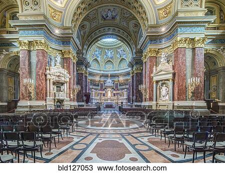 Stock Image - Interior of St. Stephen's Basilica, Budapest, Hungary. Fotosearch