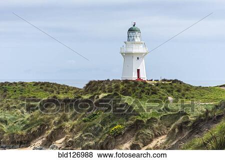 Stock Photo - Lighthouse, Waikawa Point, New Zealand. Fotosearch