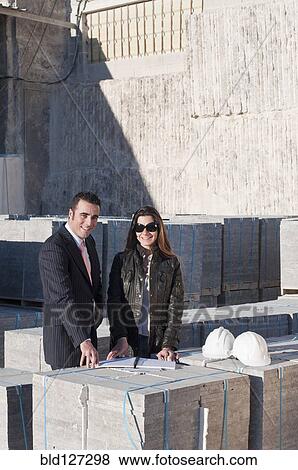 male and female mangers in marble quarry View Large Photo Image Stock Photo - male and female mangers in marble quarry. Fotosearch