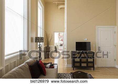 Modern living room and corridor View Large Photo Image Stock Photo - Modern living room and corridor. Fotosearch