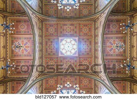 Ornate ceiling of Dohany Street Synagogue, Budapest, Hungary View Large Photo Image Stock Photo - Ornate ceiling of Dohany Street Synagogue, Budapest, Hungary. Fotosearch