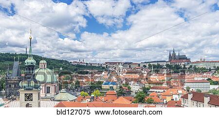 Stock Photography - Prague Castle and cityscape, Prague, Central Bohemia, Czech Republic. Fotosearch