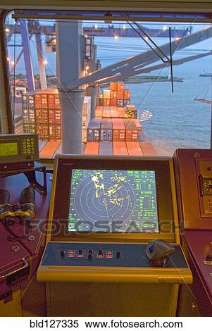 radar screen on bridge of container ship View Large Photo Image Stock Photography - radar screen on bridge of container ship. Fotosearch