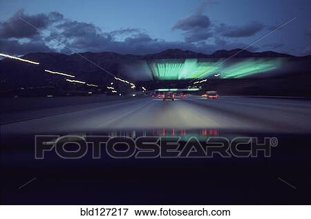 USA California traffic on freeway near Los Angeles (blurred motion) View Large Photo Image Stock Photo - USA California traffic on freeway near Los Angeles (blurred motion). Fotosearch