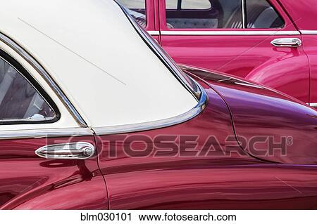 Stock Image - Close up of vintage cars, La Habana, Havana, Cuba. Fotosearch