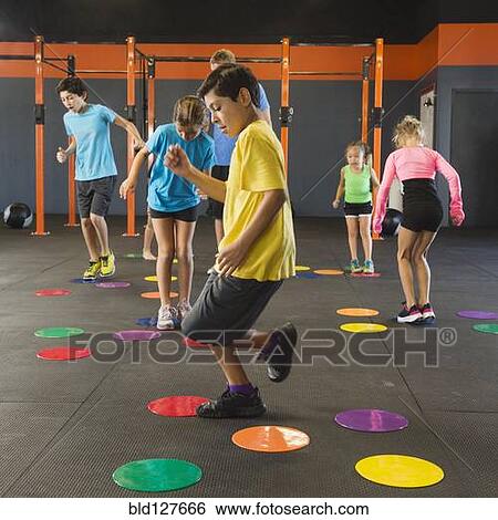 Children training in gym View Large Photo Image Stock Photograph - Children training in gym. Fotosearch