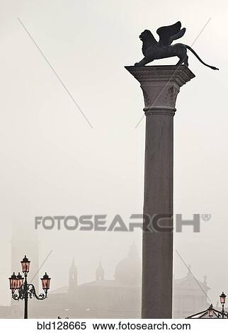 Silhouette of statue on pillar, Venice, Veneto, Italy View Large Photo Image Stock Photography - Silhouette of statue on pillar, Venice, Veneto, Italy. Fotosearch