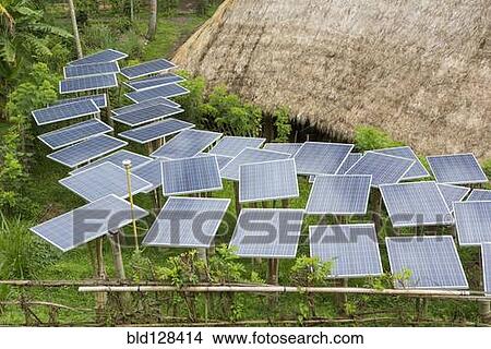 Solar panels in tropical garden View Large Photo Image Picture - Solar panels in tropical garden. Fotosearch