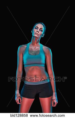 Stock Photo - Caucasian boxer with serious expression. Fotosearch