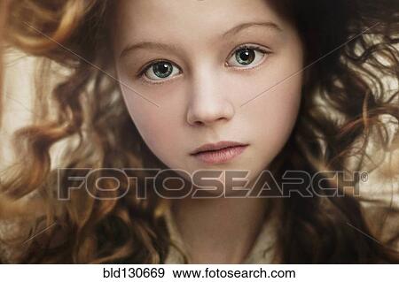 Stock Photo - Close up of Caucasian girl's face. Fotosearch