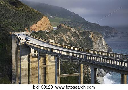 Elevated highway overlooking coastal cliffs View Large Photo Image Stock Image - Elevated highway overlooking coastal cliffs. Fotosearch