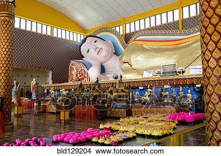Large Buddha statue in Wat Chayamangkalaram temple, George Town, Penang, Malaysia View Large Photo Image Picture - Large Buddha statue in Wat Chayamangkalaram temple, George Town, Penang, Malaysia. Fotosearch