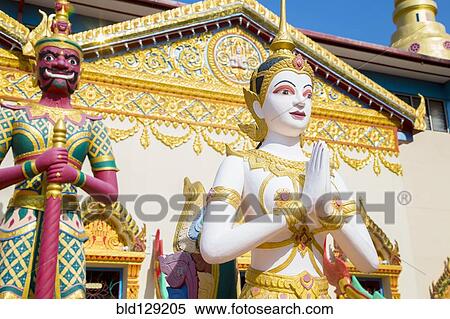 Stock Photography - Large Buddha statue outside Wat Chayamangkalaram temple, George Town, Penang, Malaysia. Fotosearch
