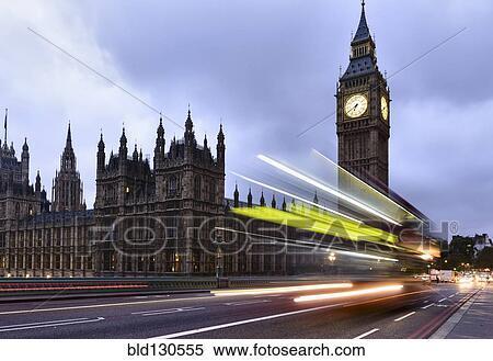 Long exposure of bus passing Houses of Parliament, London, United Kingdom View Large Photo Image Stock Photography - Long exposure of bus passing Houses of Parliament, London, United Kingdom. Fotosearch