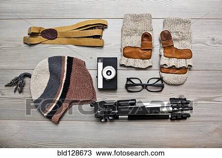 Photographer's equipment and clothing items arranged on floor View Large Photo Image Stock Image - Photographer's equipment and clothing items arranged on floor. Fotosearch