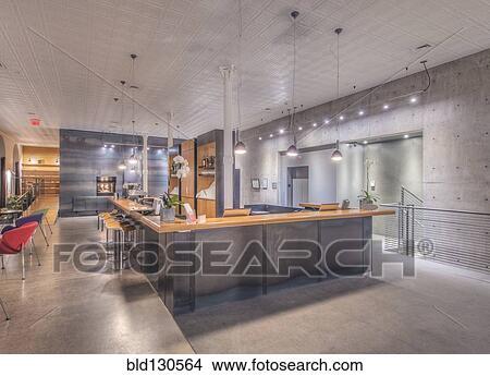 Reception area in modern office building View Large Photo Image Picture - Reception area in modern office building. Fotosearch