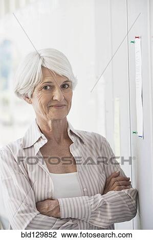 Stock Image - Senior Caucasian woman smiling. Fotosearch